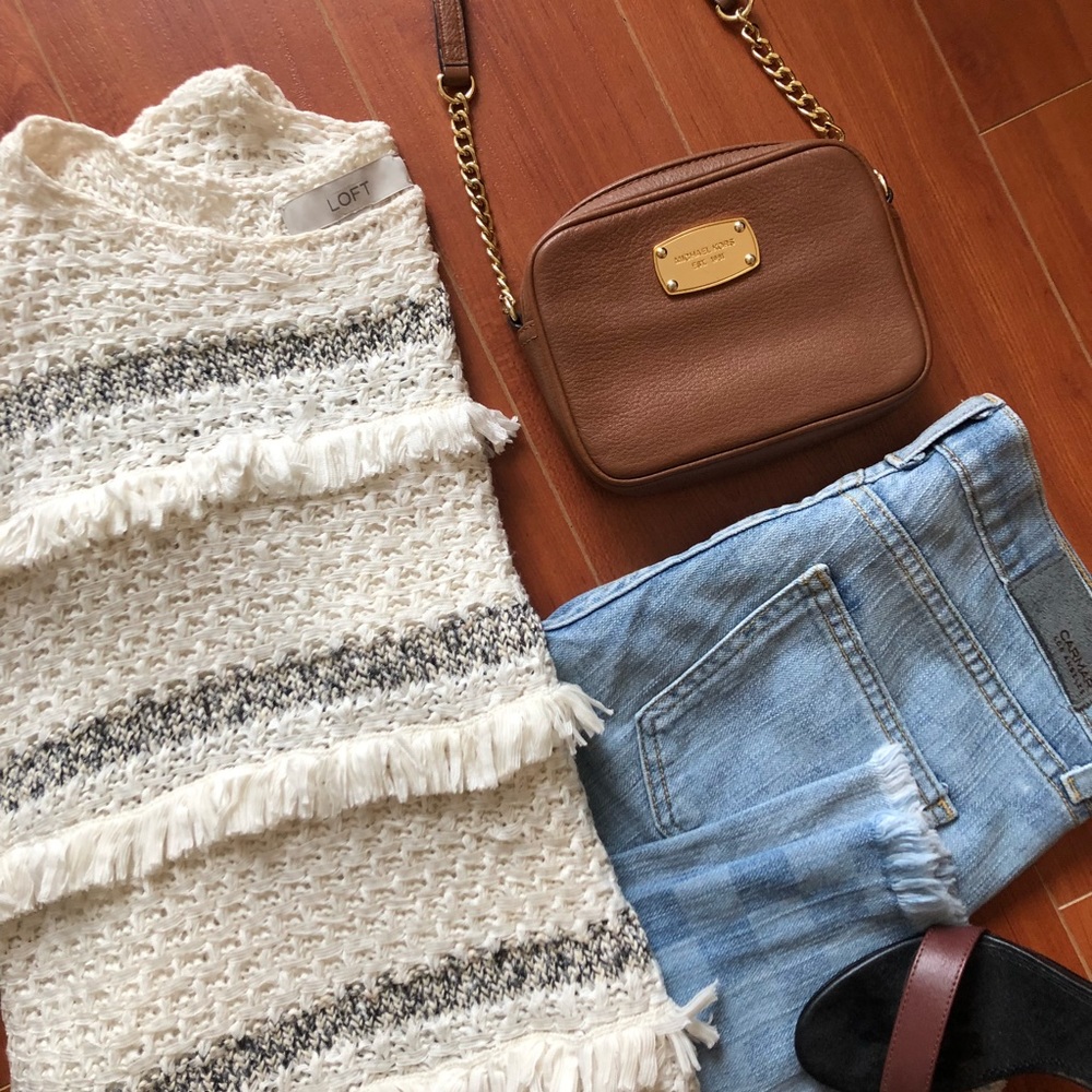 LOFT Chunky Knit Short Sleeved Top